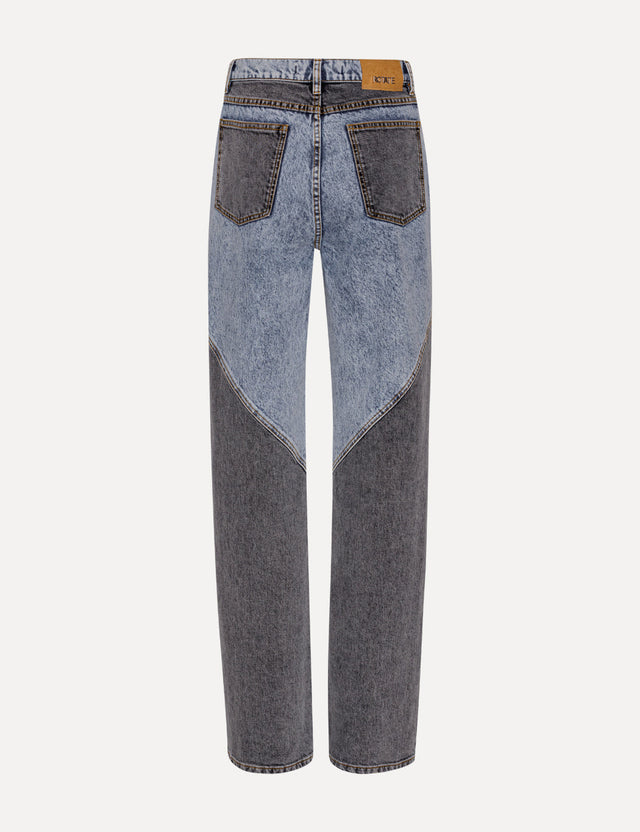 ROTATE - Straight Patchwork Jeans