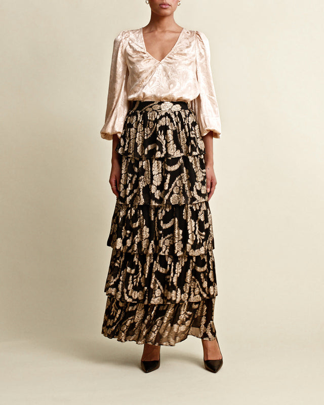 byTiMo - Brocade Georgette Ruffle Skirt